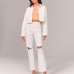 Abercrombie & Fitch Curve Love The Ankle Straight Jean- Ultra High Rise
